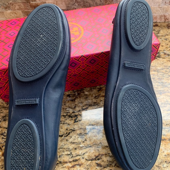 Tory Burch Royal Navy Minnie Travel Ballet with Logo Size 9 - Picture 3 of 3